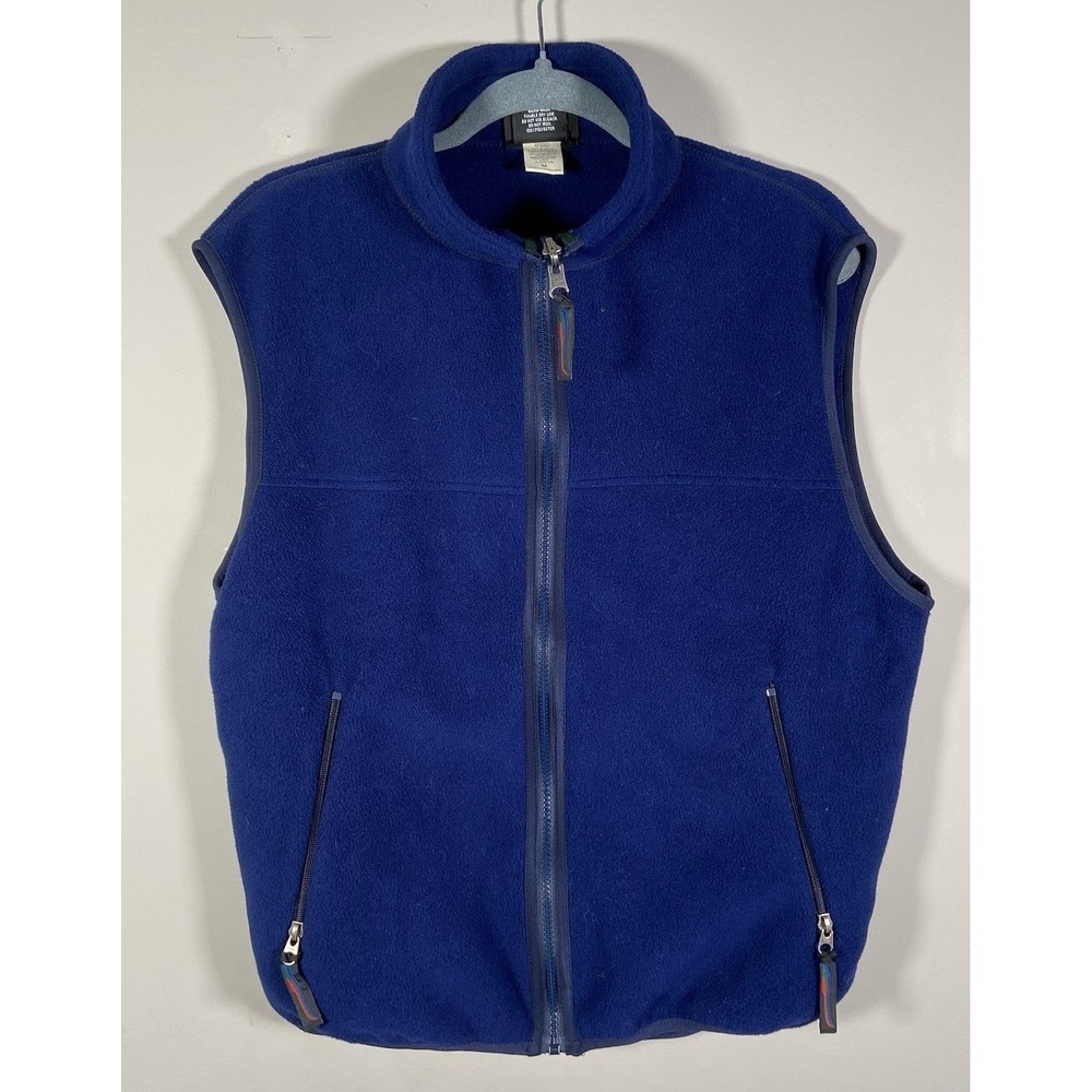 Layers Polartec Fleece Vest Men's M Blue Full Zip Outdoor Hiking